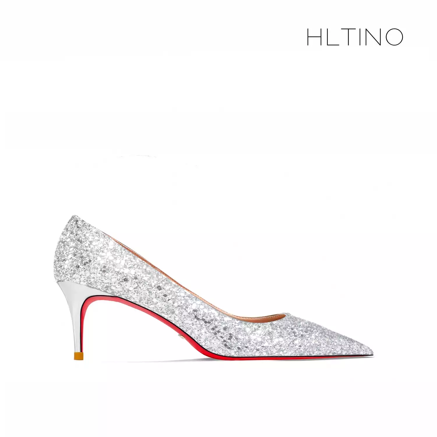 Red Women's Bridal Wedding Shoes: Pointed Bottom, Sexy Stiletto, Glitter High Heel, Evening Dress