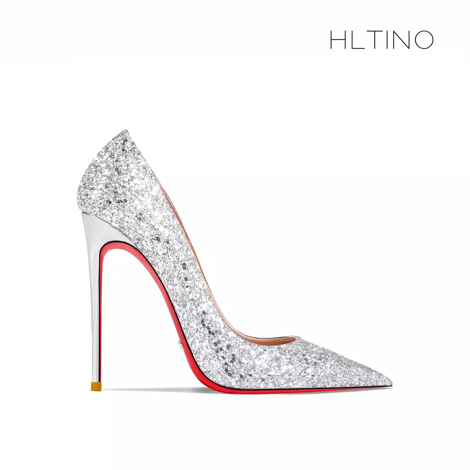 Red Women's Bridal Wedding Shoes: Pointed Bottom, Sexy Stiletto, Glitter High Heel, Evening Dress