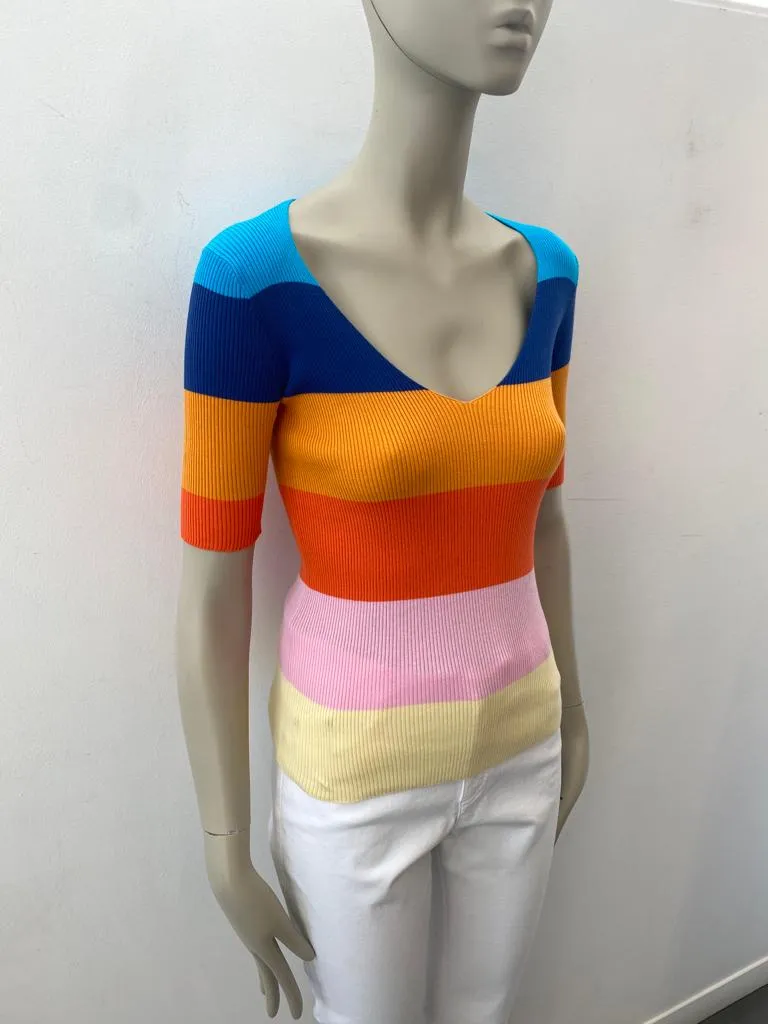 Roberto Collina Multicolor Striped Jersey