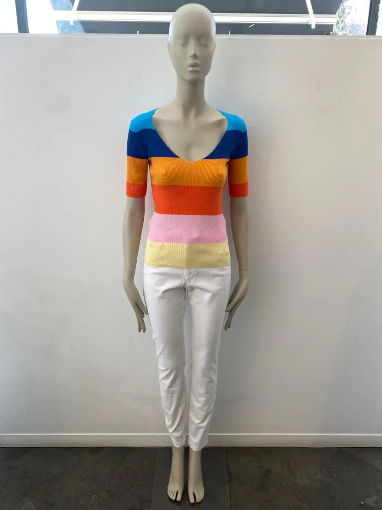 Roberto Collina Multicolor Striped Jersey