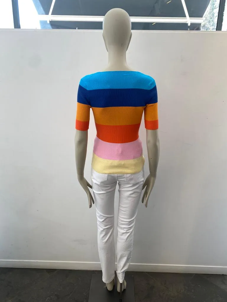 Roberto Collina Multicolor Striped Jersey