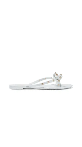 Rubber Rockstud Thong Sandal White