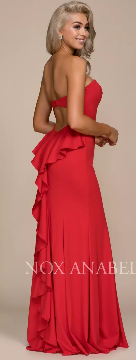 Ruffle Back Formal Gown