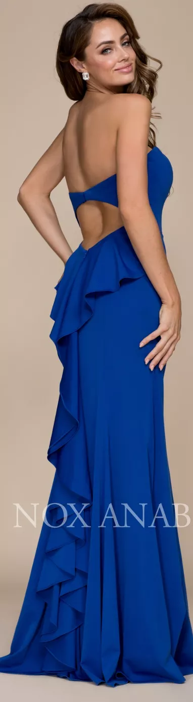 Ruffle Back Formal Gown