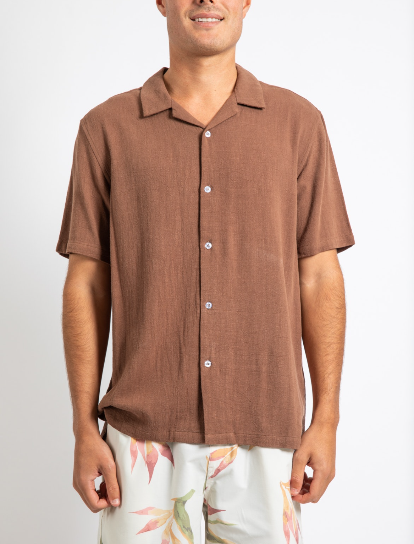 Rusty USA Brown Short Sleeve Shirt