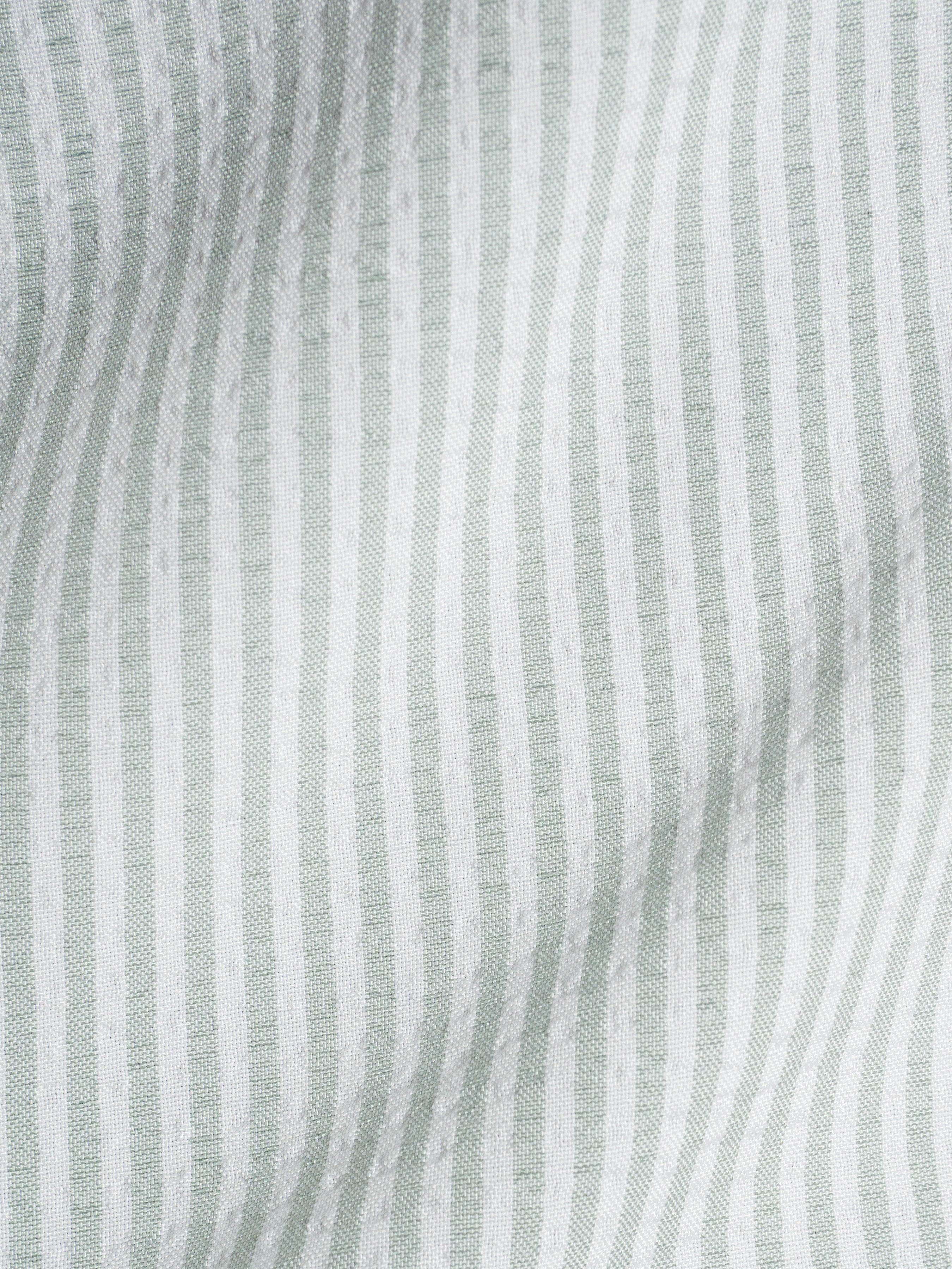 Sage Green Seersucker Striped Shirt