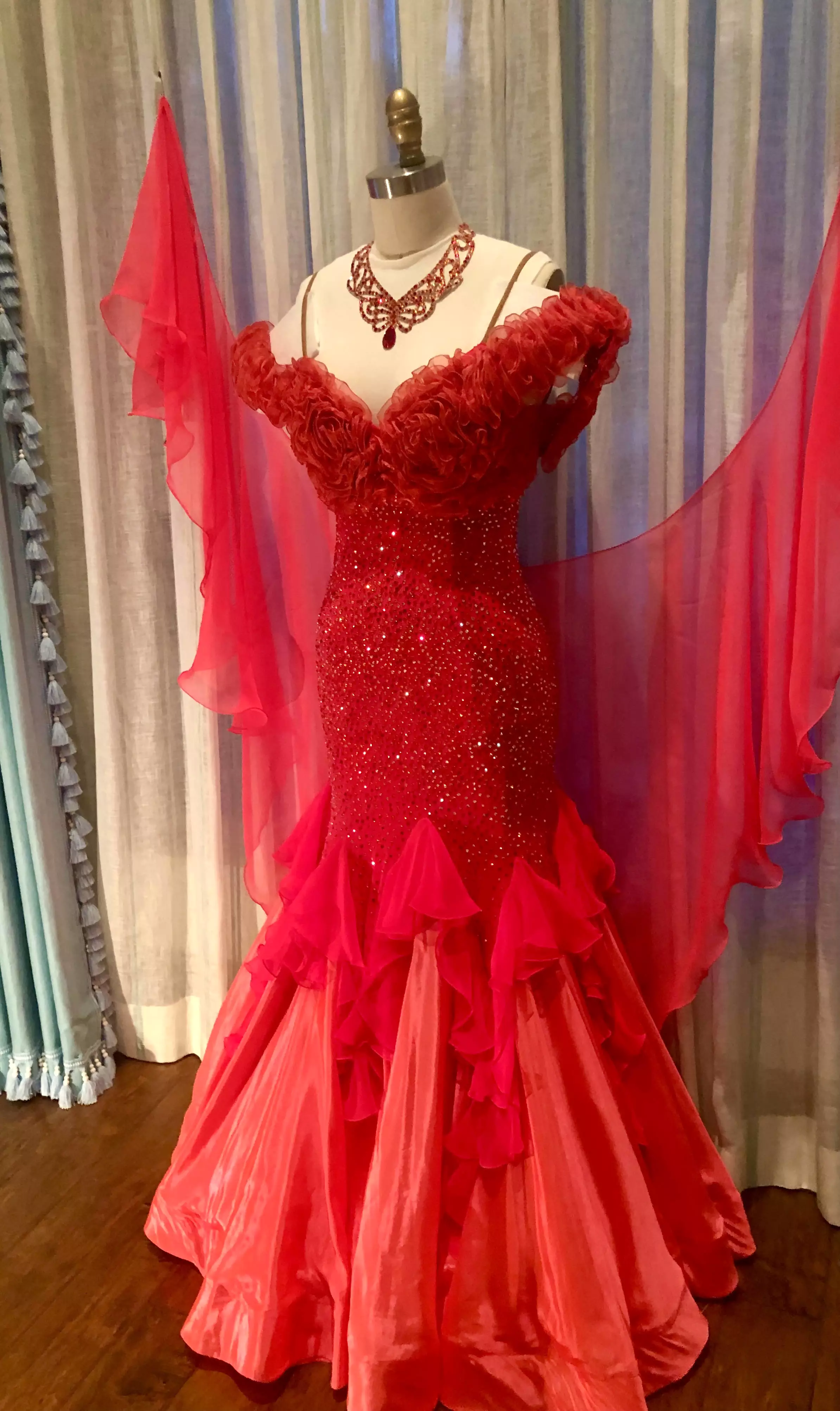 Sangria Red Ballroom Gown