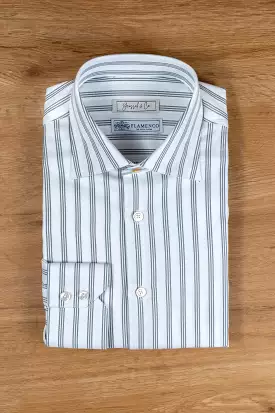 Sea Green Striped Cotton Shirt - Shop Now - MGC1480