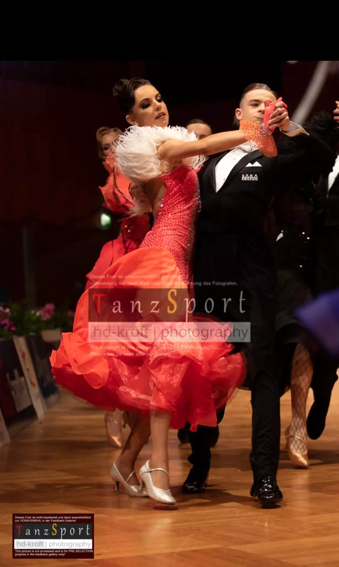 Search Result: Vibrant Scarlet Formal Dress for Ballroom Events