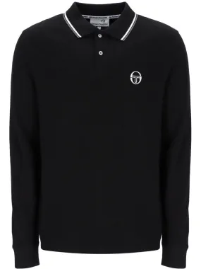 Black Sergio Tacchini Long Sleeve Polo Shirt