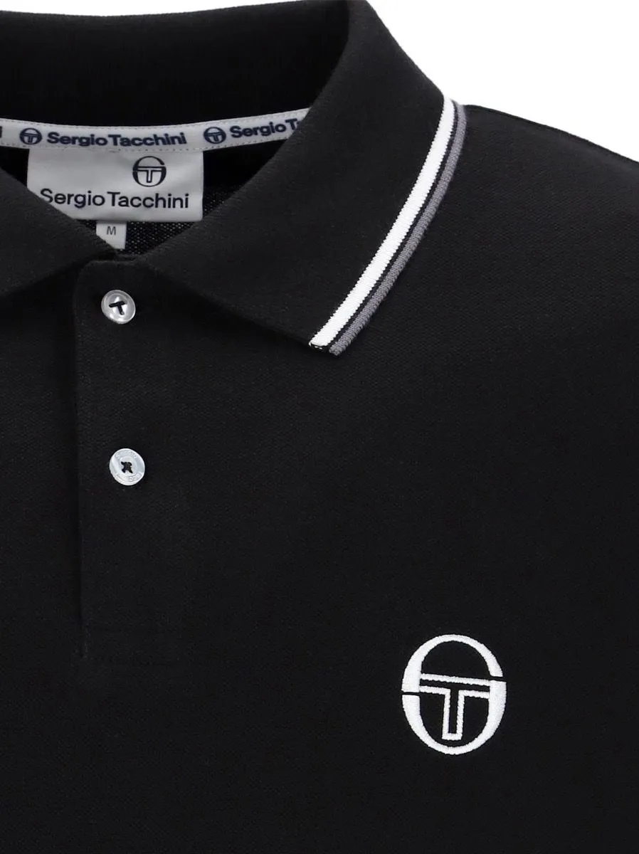 Black Sergio Tacchini Long Sleeve Polo Shirt