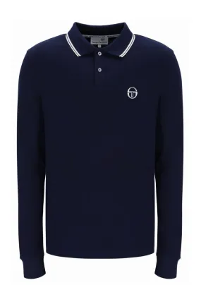 Sergio Tacchini Maritime Blue Long Sleeve Polo Shirt