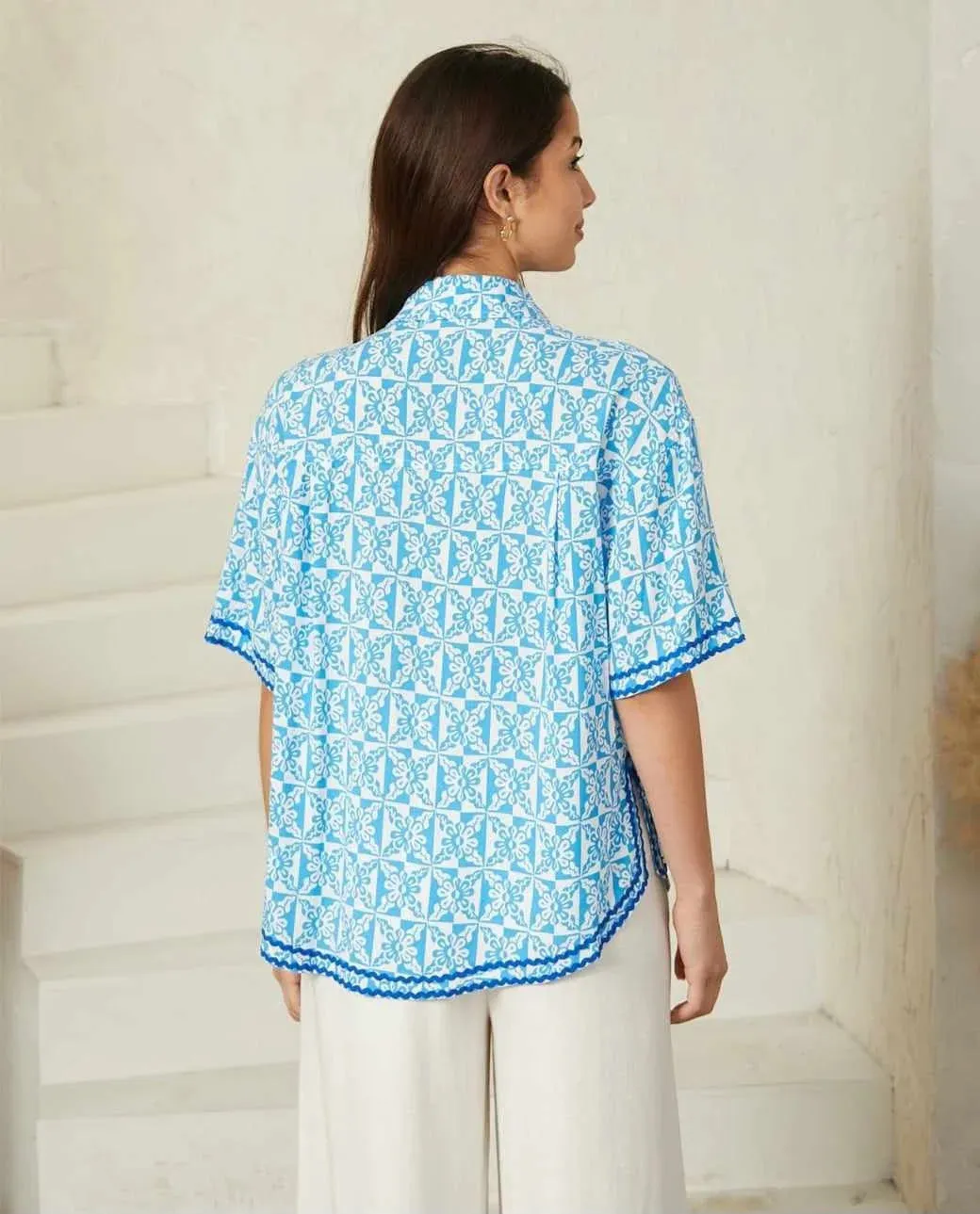 Shae Crystal Ric Rac Shirt Blouse