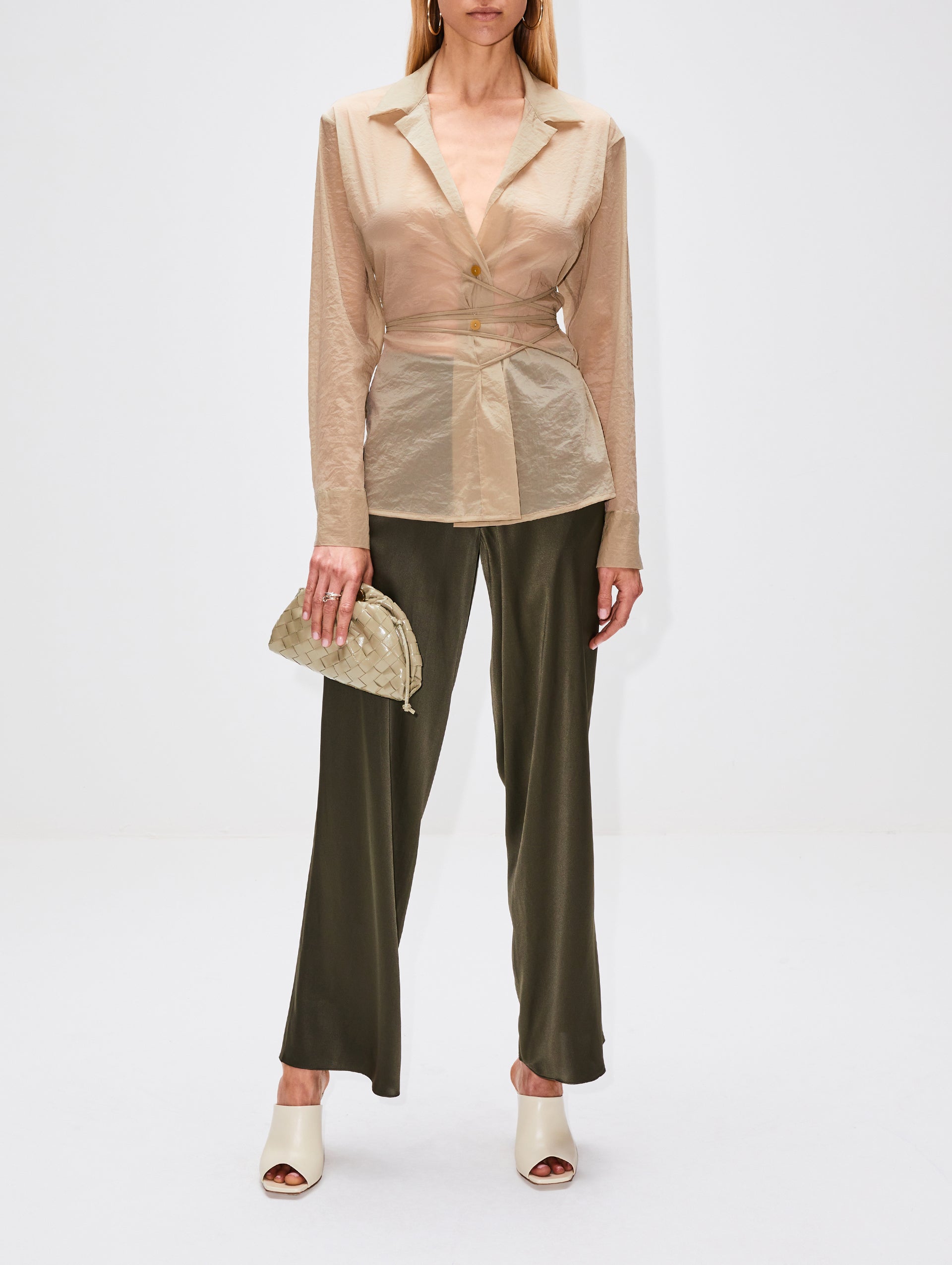 Sheer Shirt with Tie Front - Tidal Design