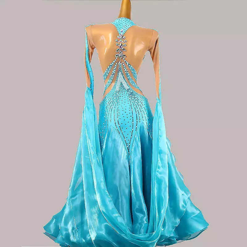 Shiny Blue Ballroom Dress | MD1268