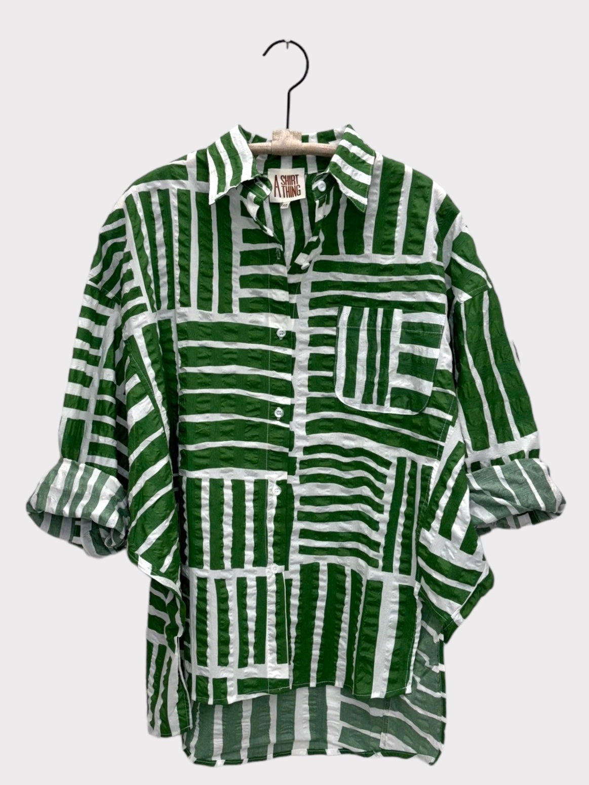 Shirt - Sammy - Block Stripe - Kelly Green