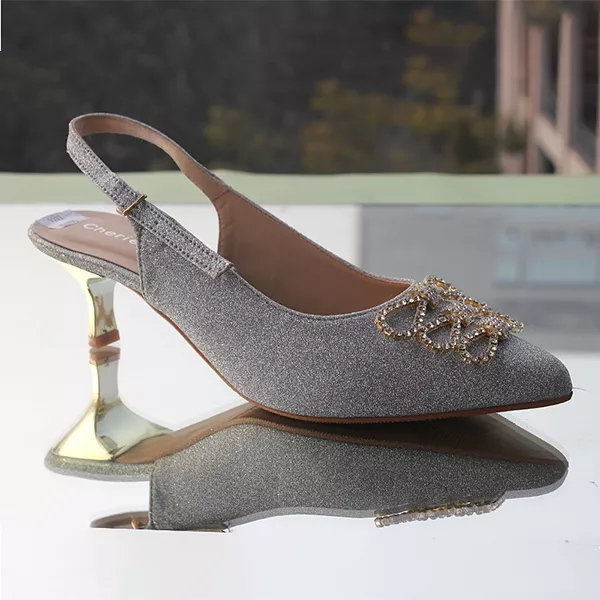 Silver High Heel Pumps for Women