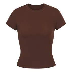 SKIMS FITS EVERYBODY T-Shirt Cocoa - Dark Brown