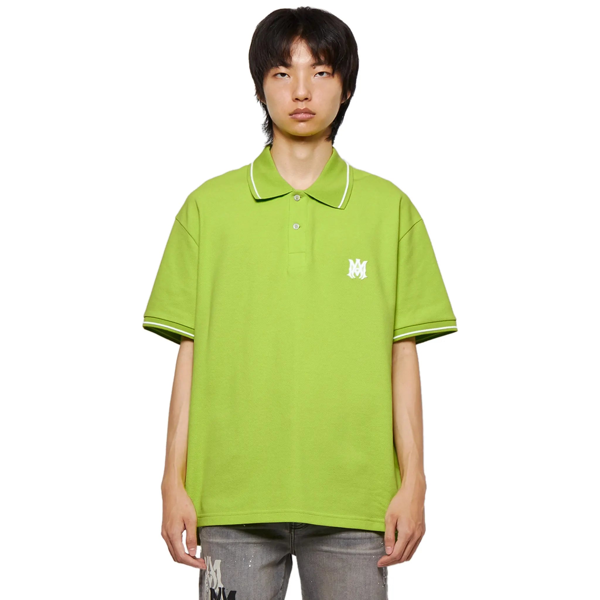 Solid Green Polo Shirt - Amiri Short Sleeve