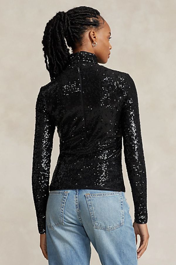 Sparkly Jersey Turtleneck