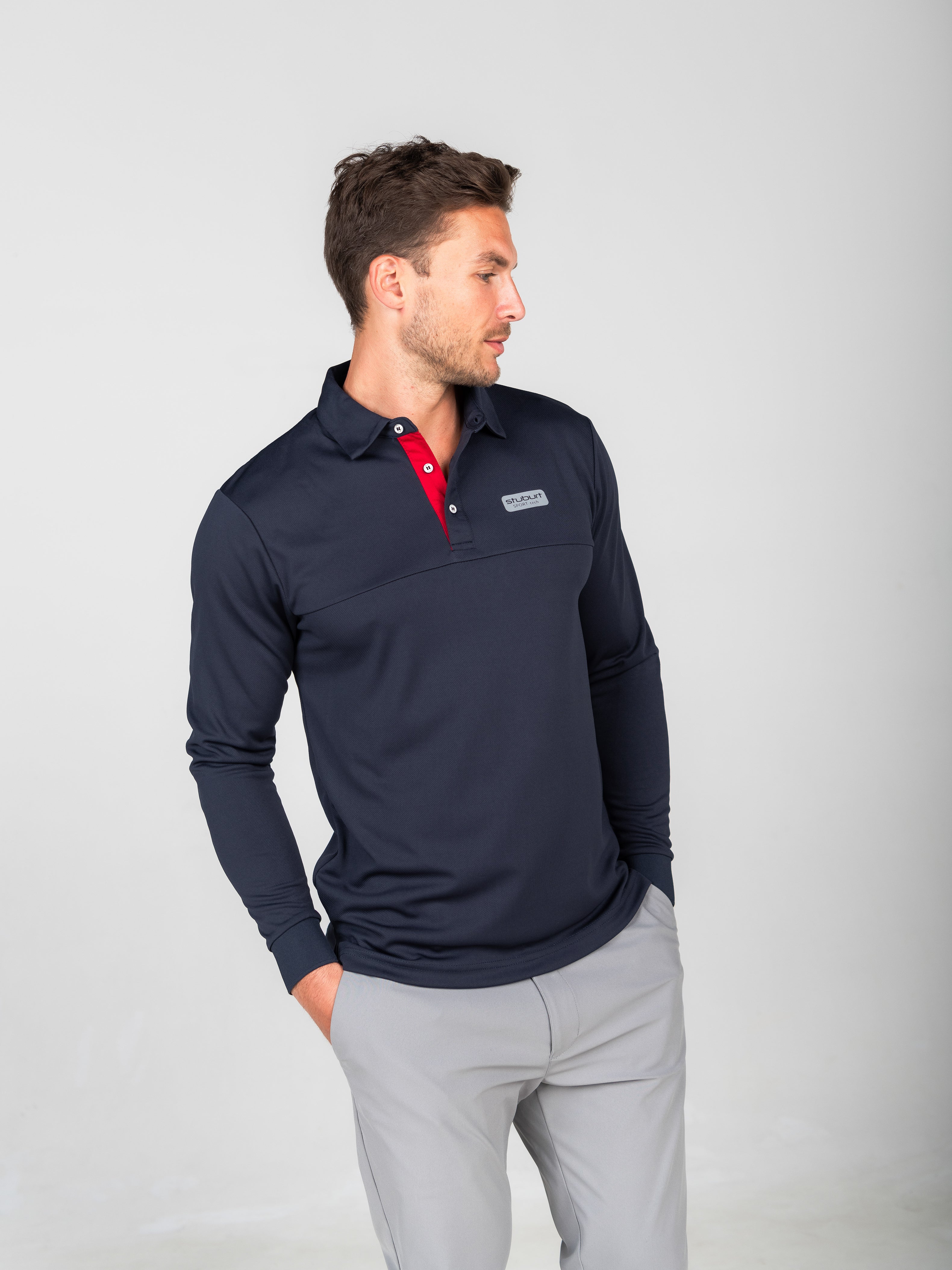 Sport-Tech Performance Long Sleeve Polo Shirt