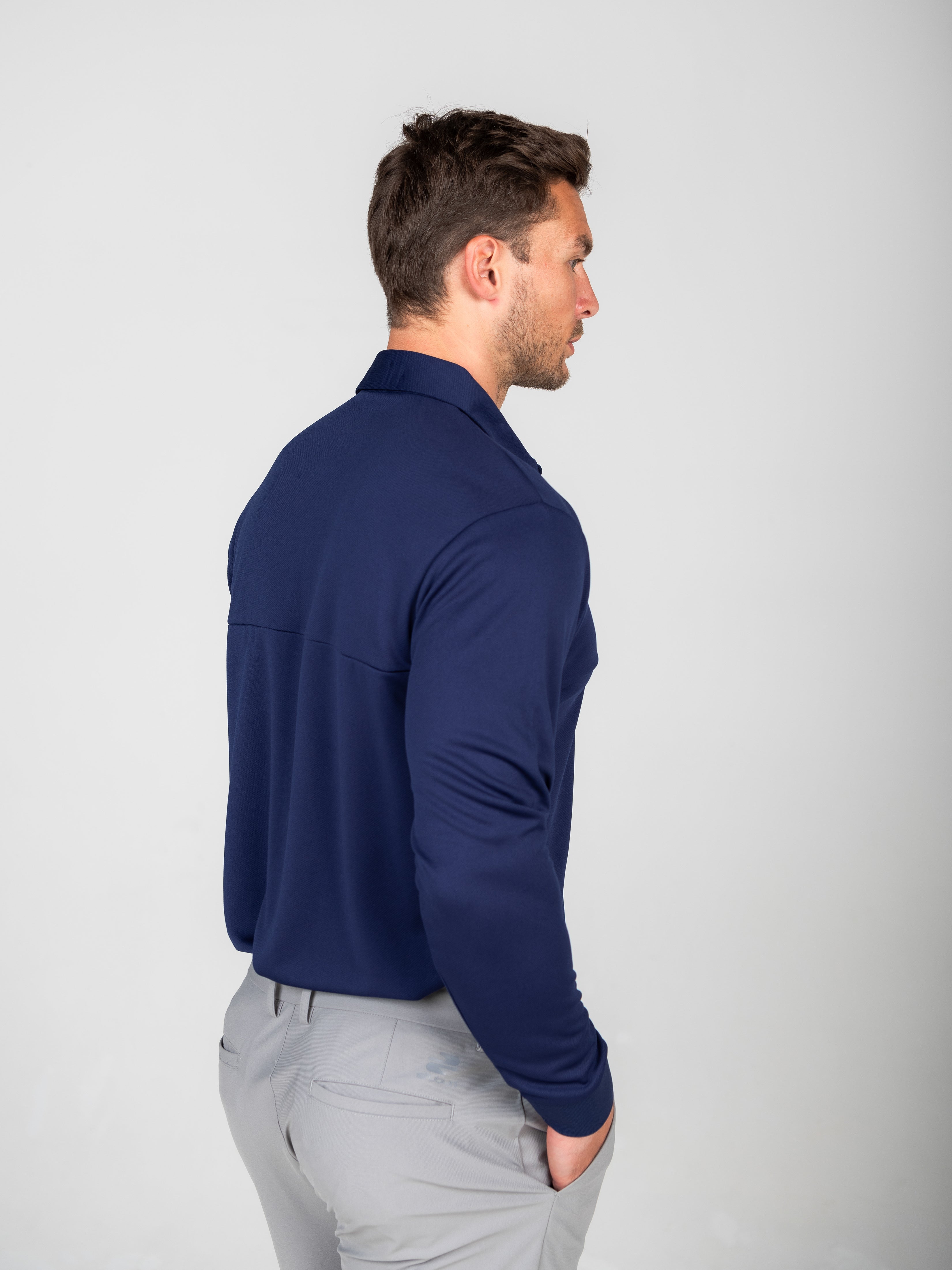 Sport-Tech Performance Long Sleeve Polo Shirt