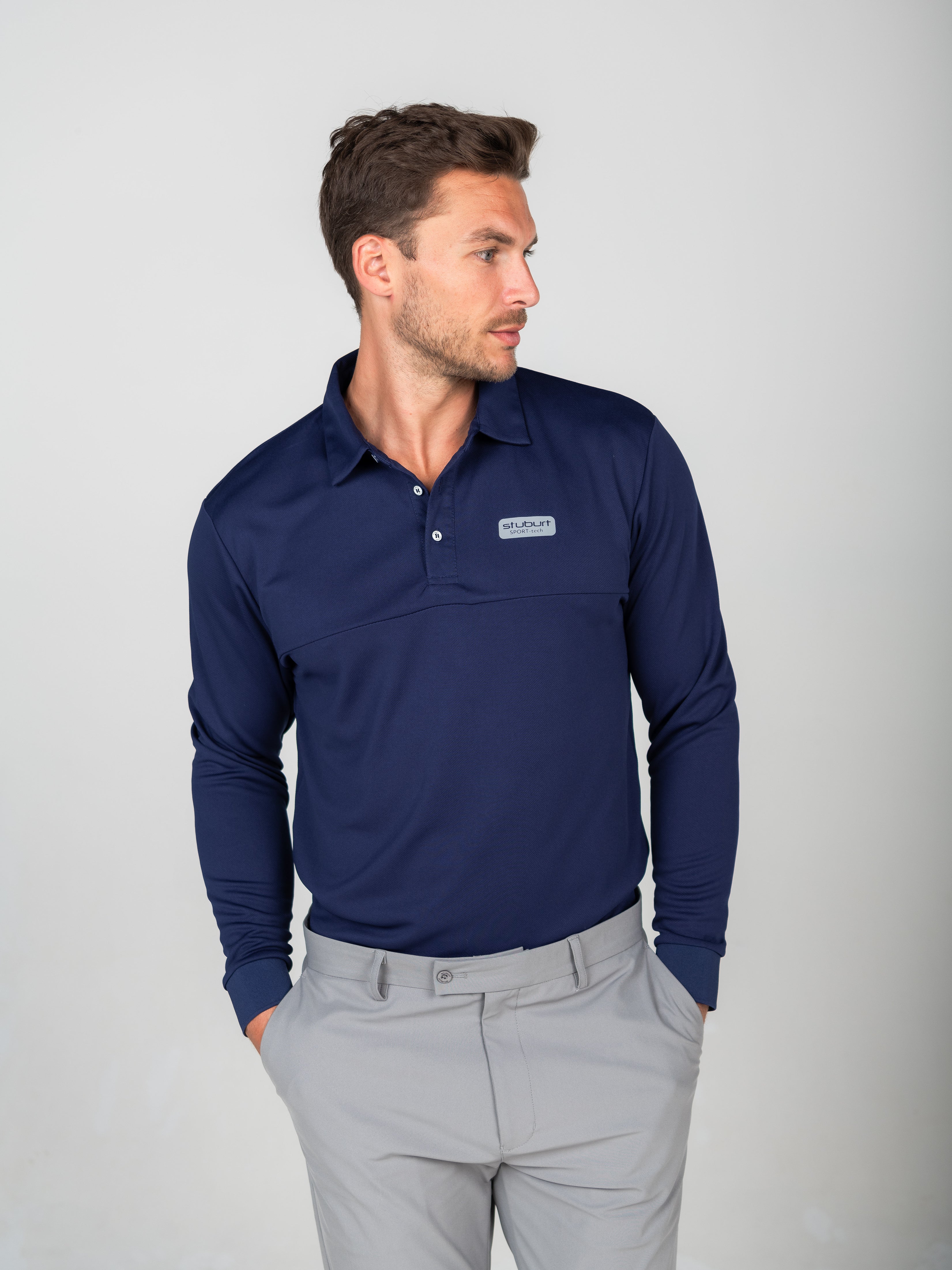 Sport-Tech Performance Long Sleeve Polo Shirt