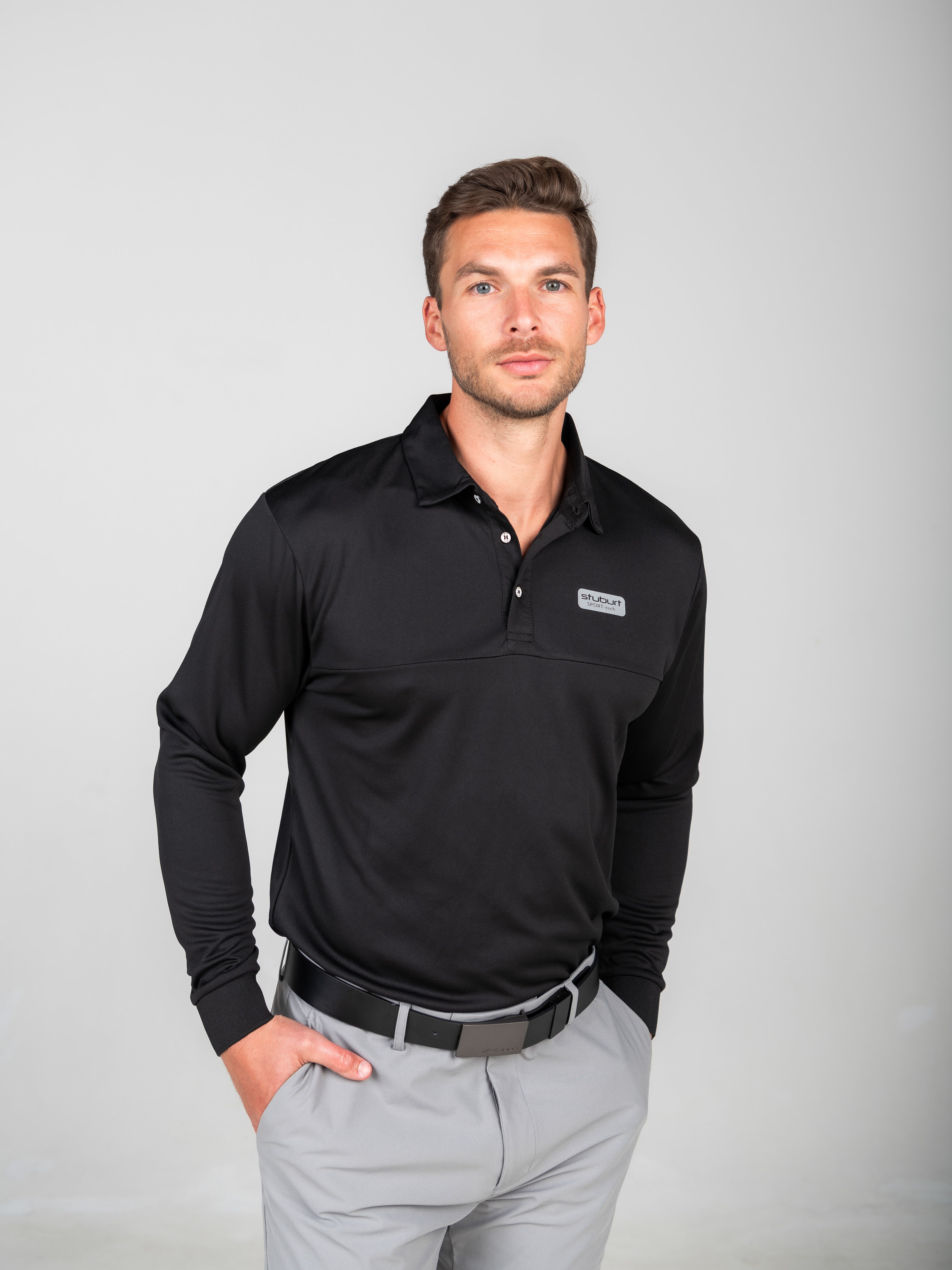 Sport-Tech Performance Long Sleeve Polo Shirt