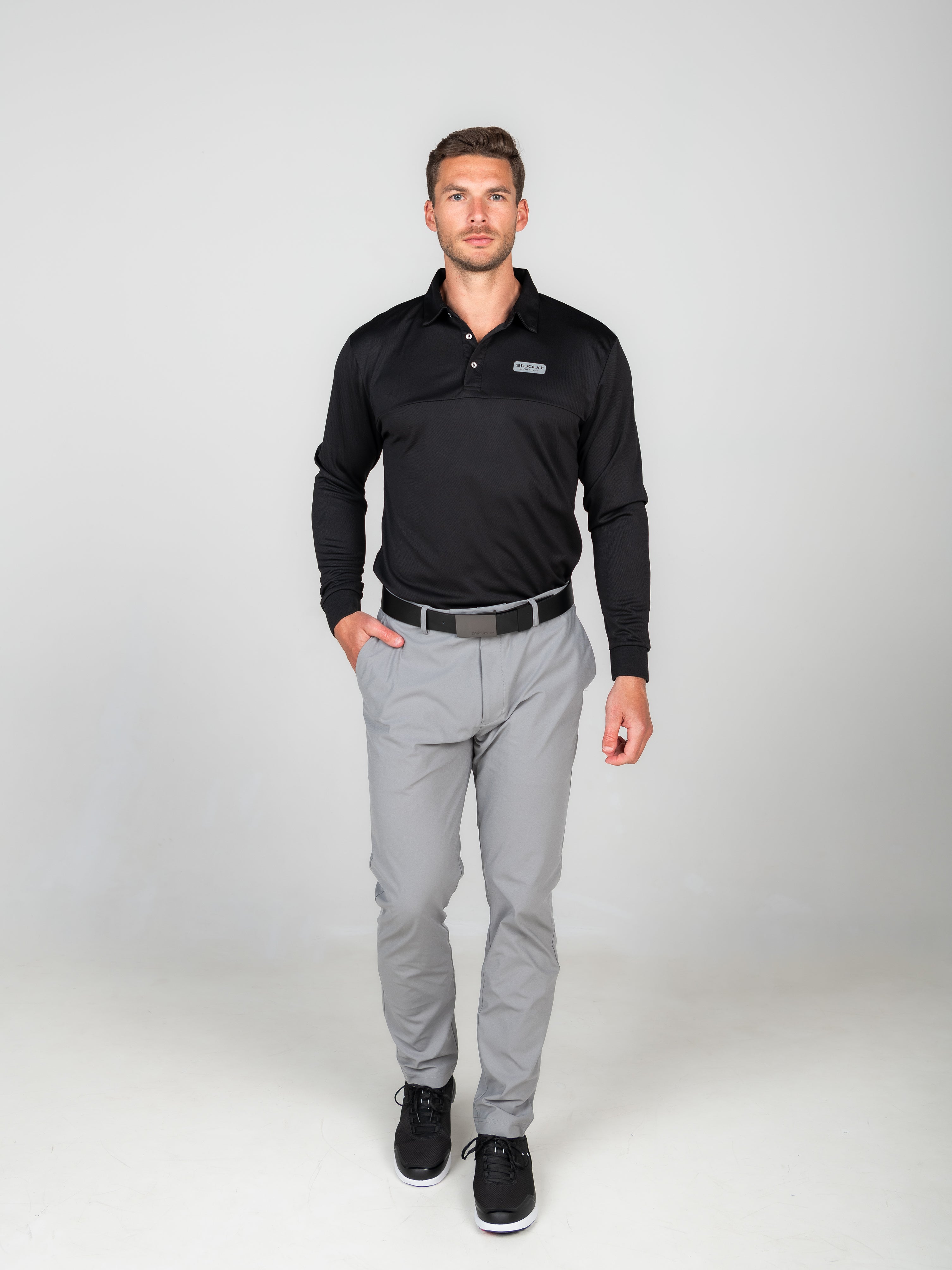 Sport-Tech Performance Long Sleeve Polo Shirt