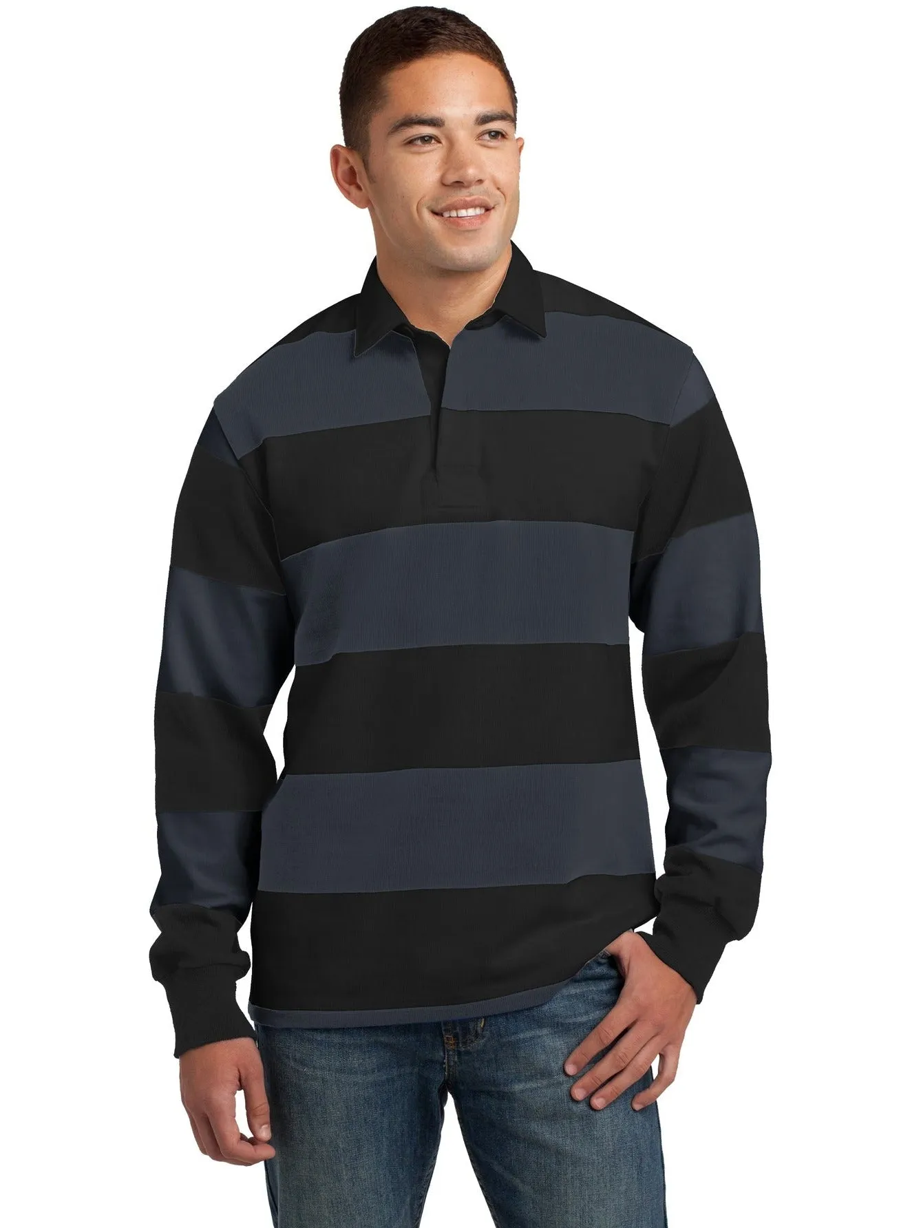 Classic Long Sleeve Rugby Polo by Sport-Tek