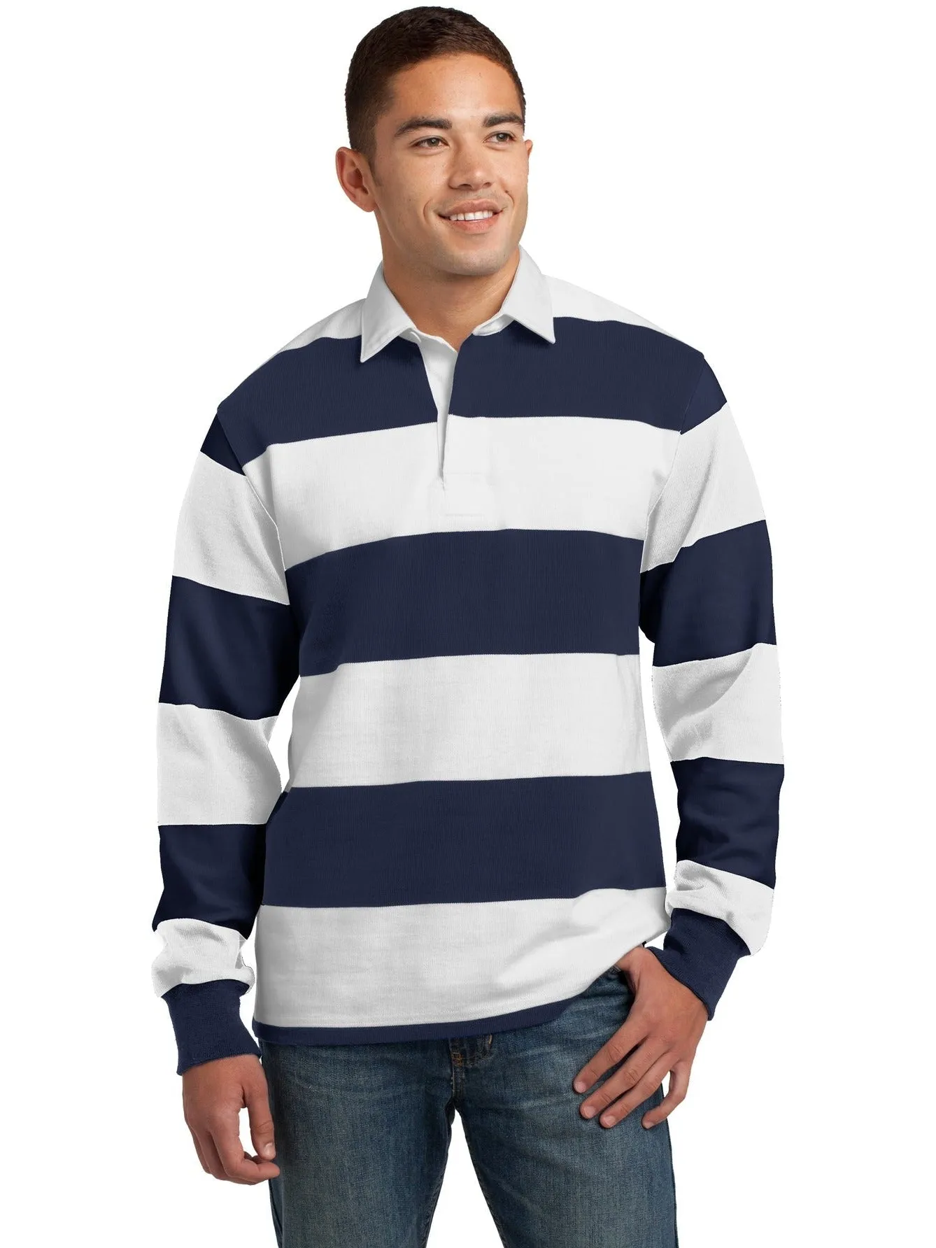 Classic Long Sleeve Rugby Polo by Sport-Tek