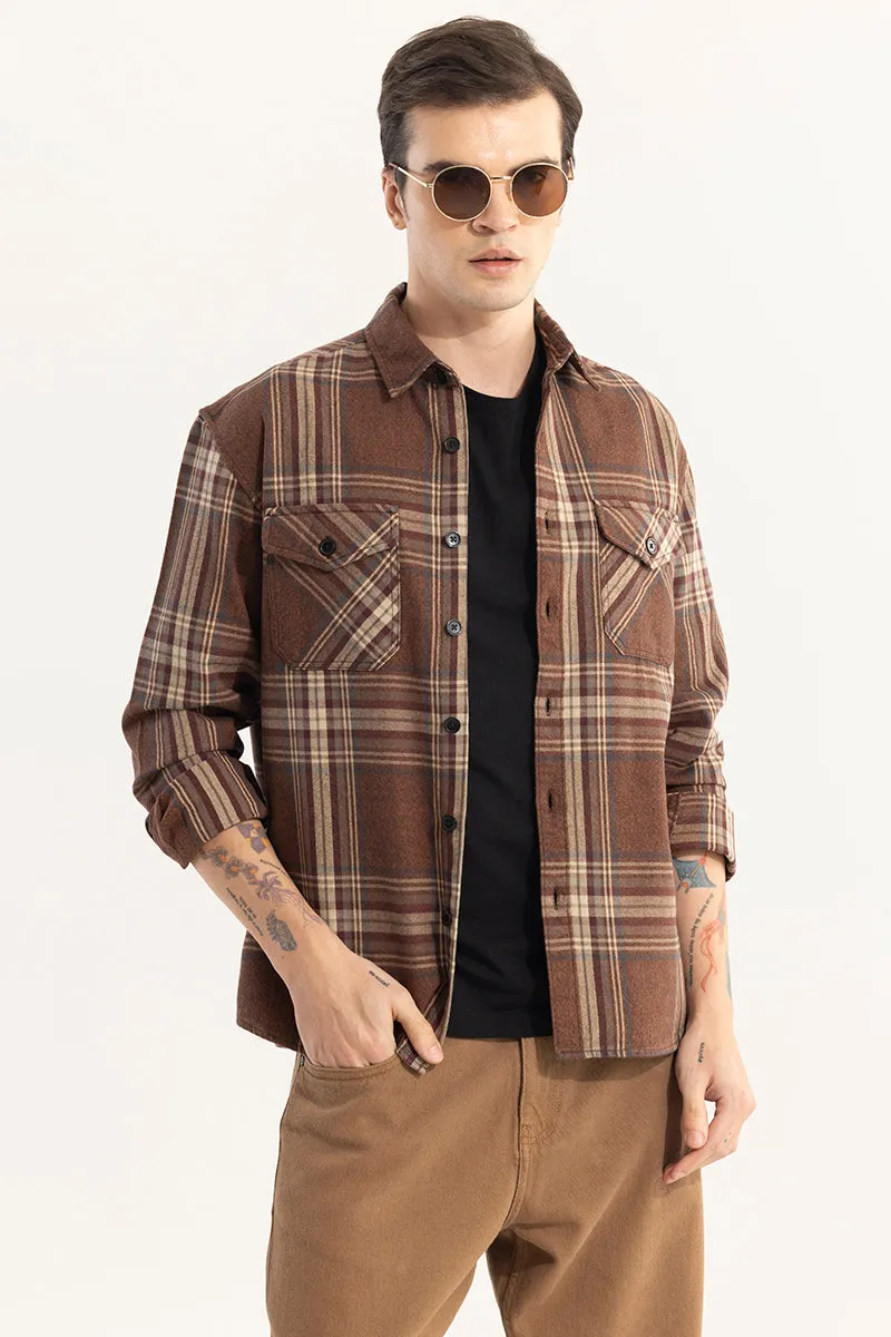 Checkered Brown Grid Shirt