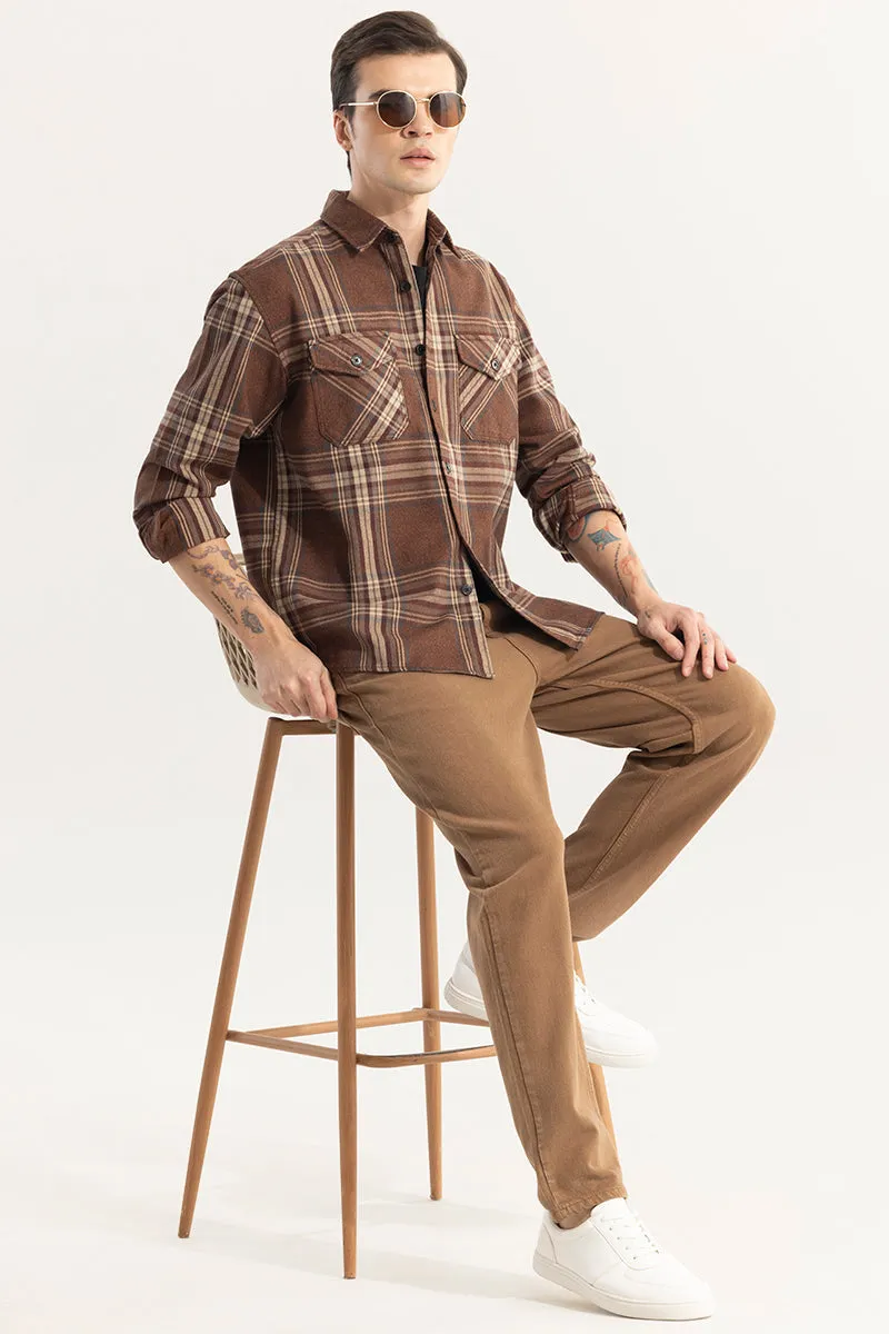 Checkered Brown Grid Shirt