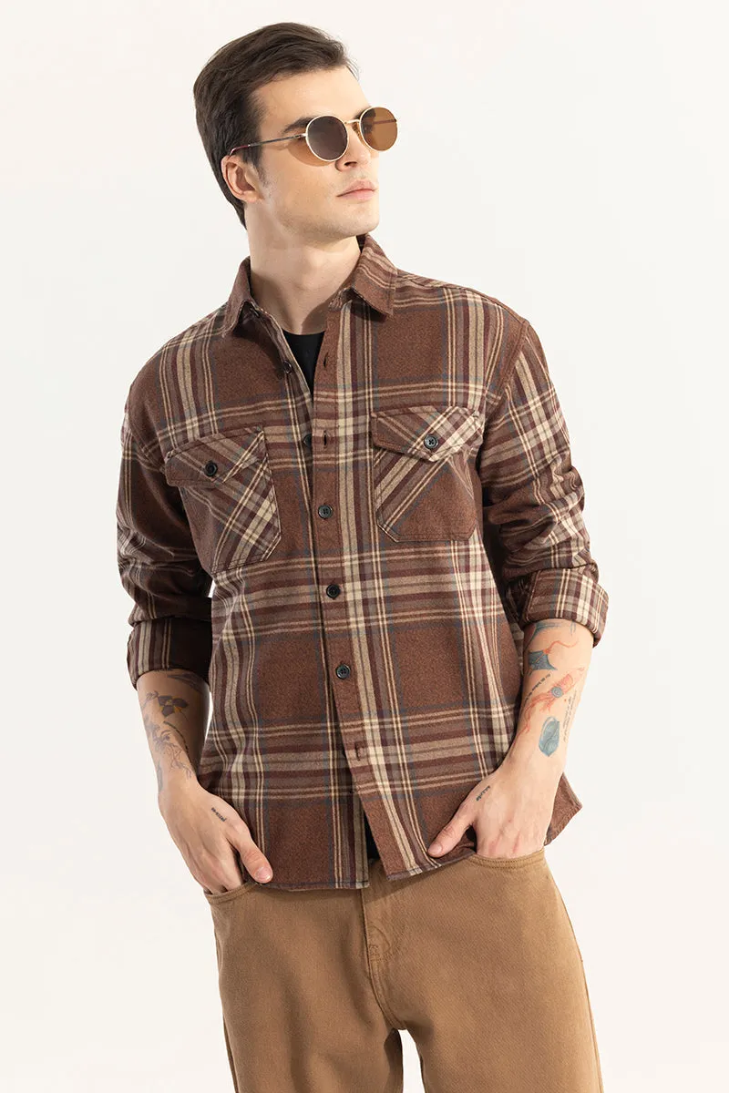 Checkered Brown Grid Shirt