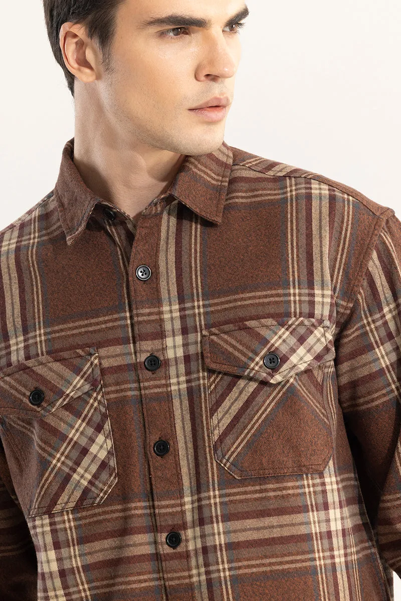 Checkered Brown Grid Shirt