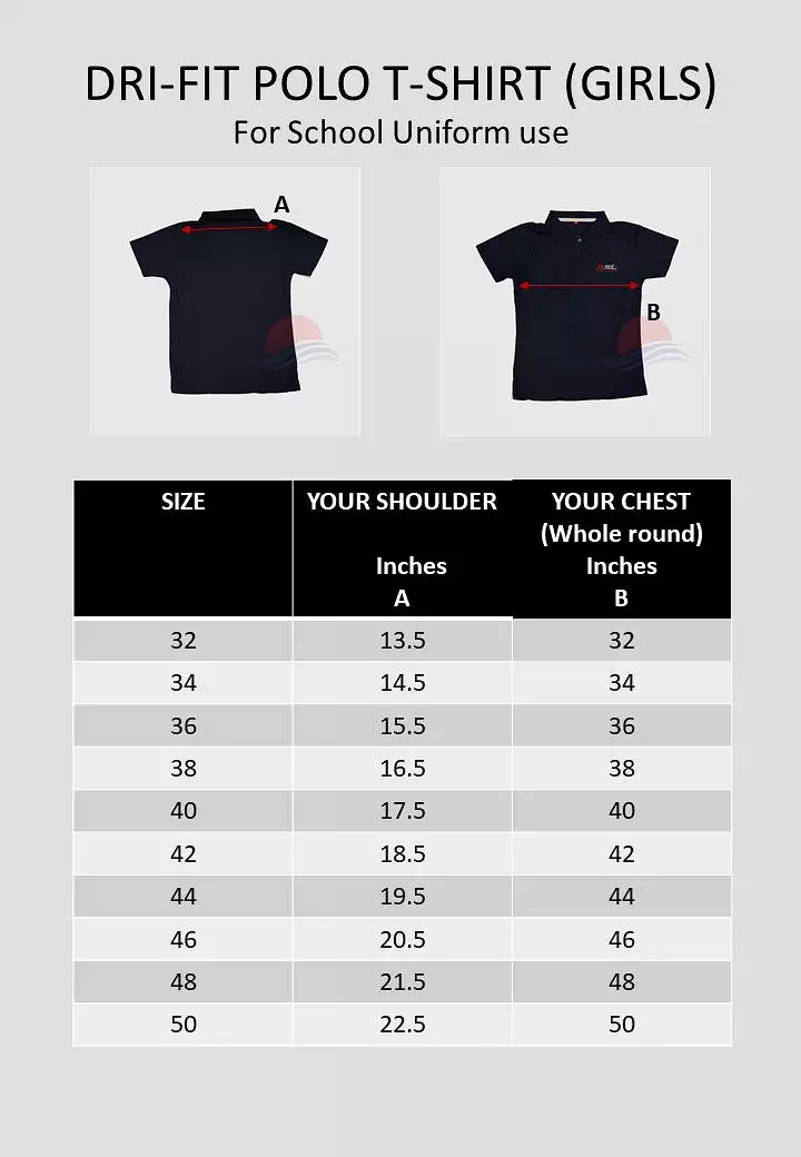 SST Polo T-Shirt for Girls - Dri-Fit Material