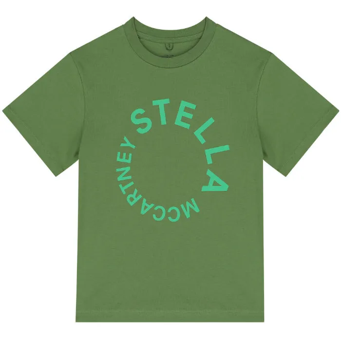 Stella McCartney Green Logo Disc T-shirt for Children