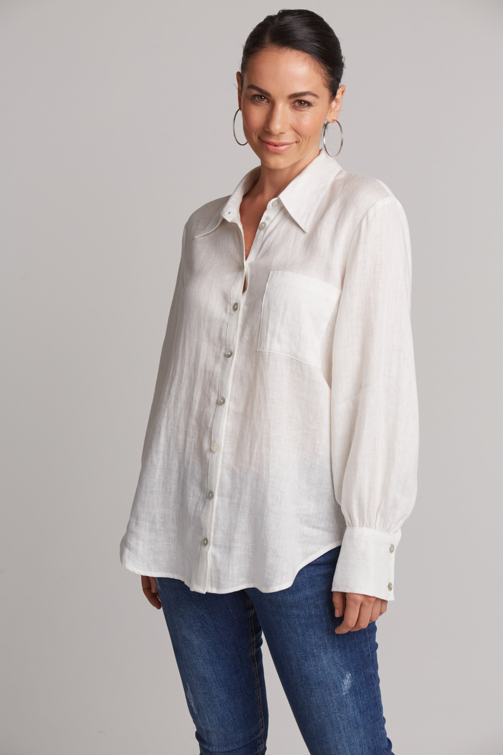 Studio Linen Shirt | White Salt