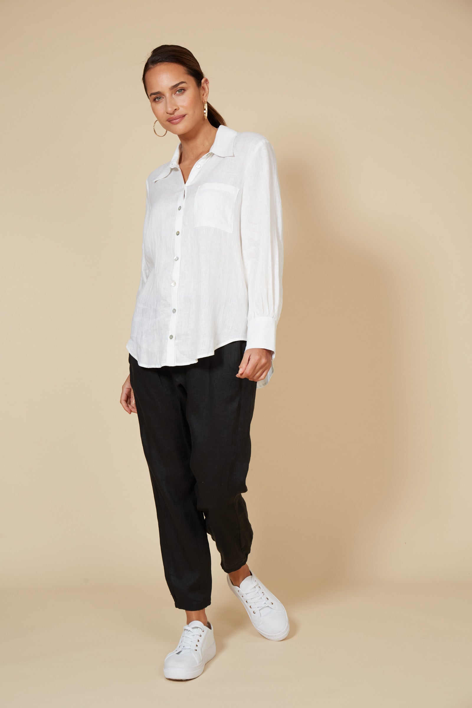 Studio Linen Shirt | White Salt