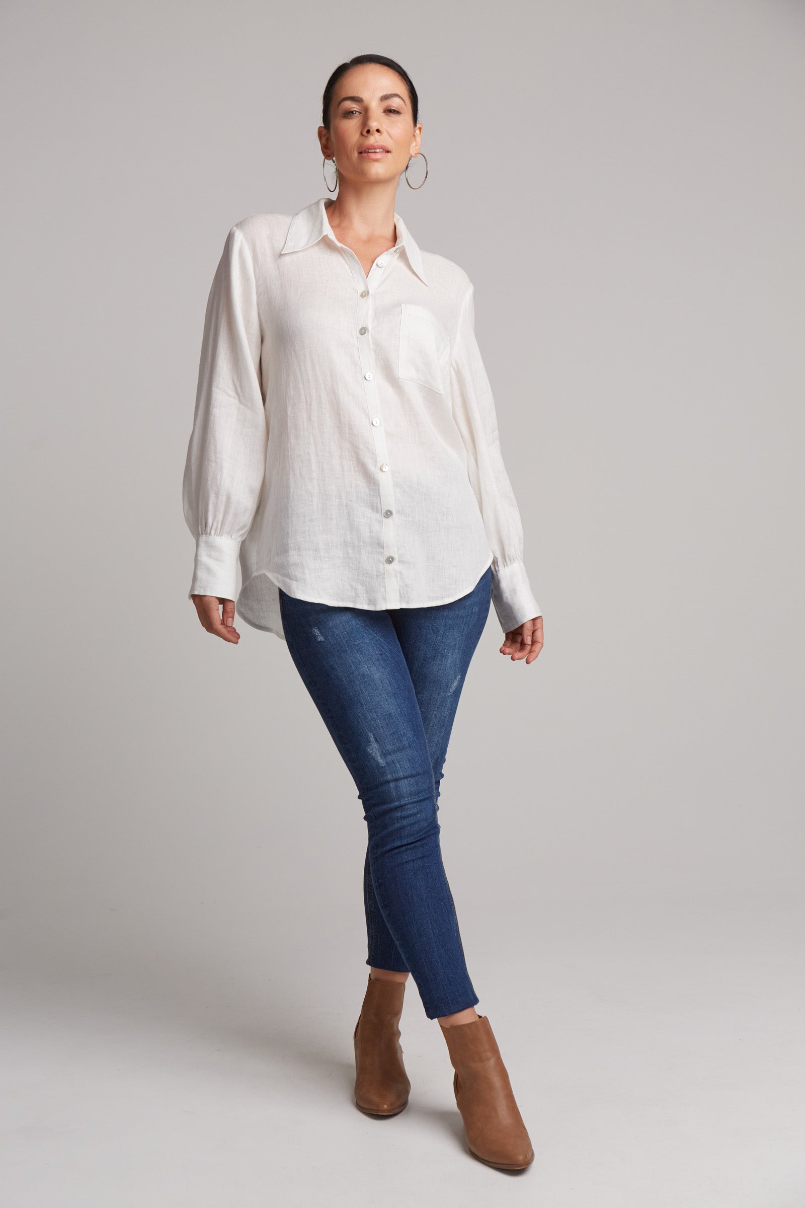 Studio Linen Shirt | White Salt