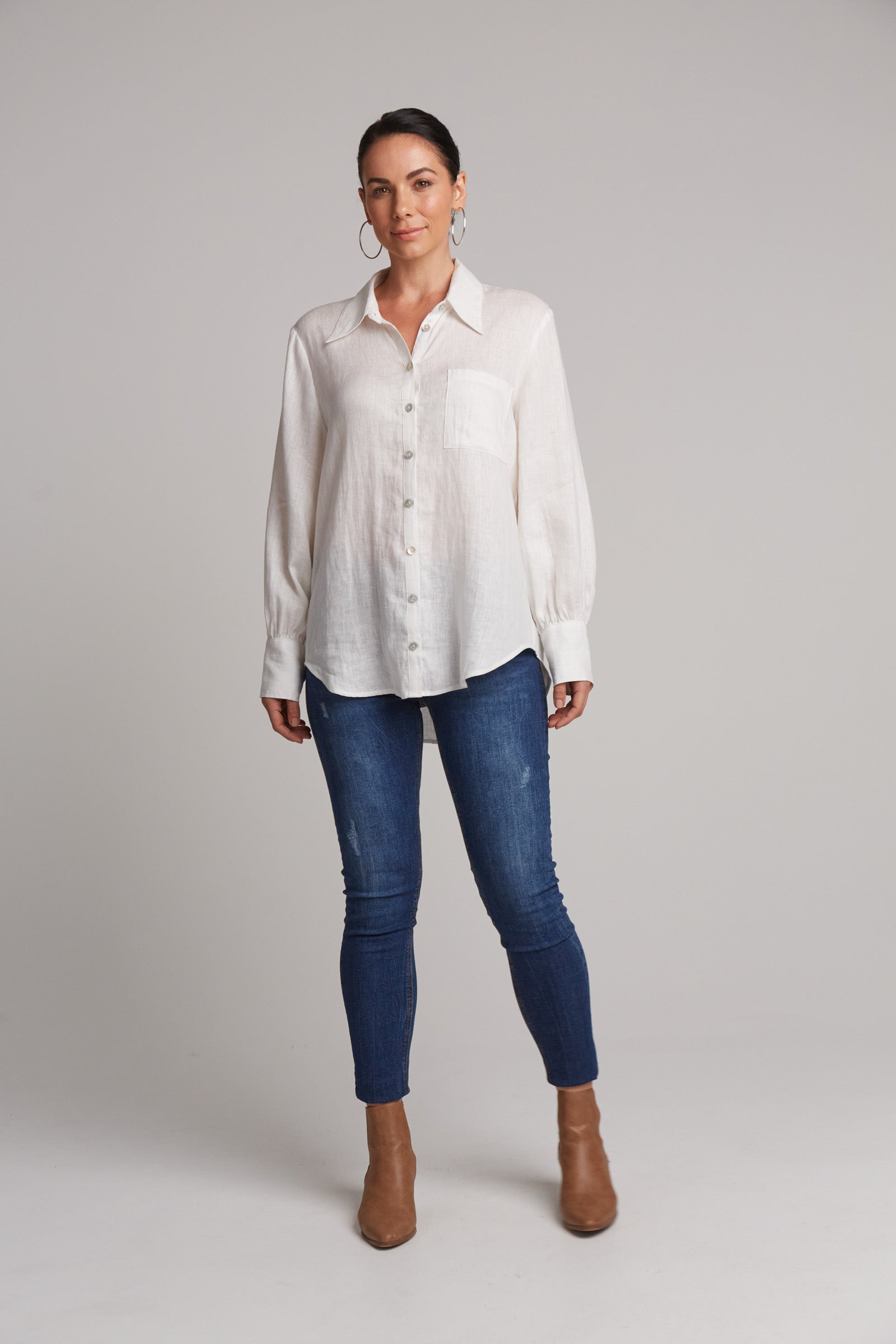 Studio Linen Shirt | White Salt