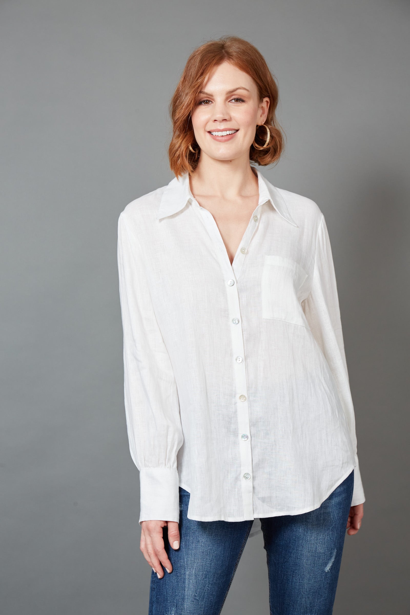 Studio Linen Shirt | White Salt