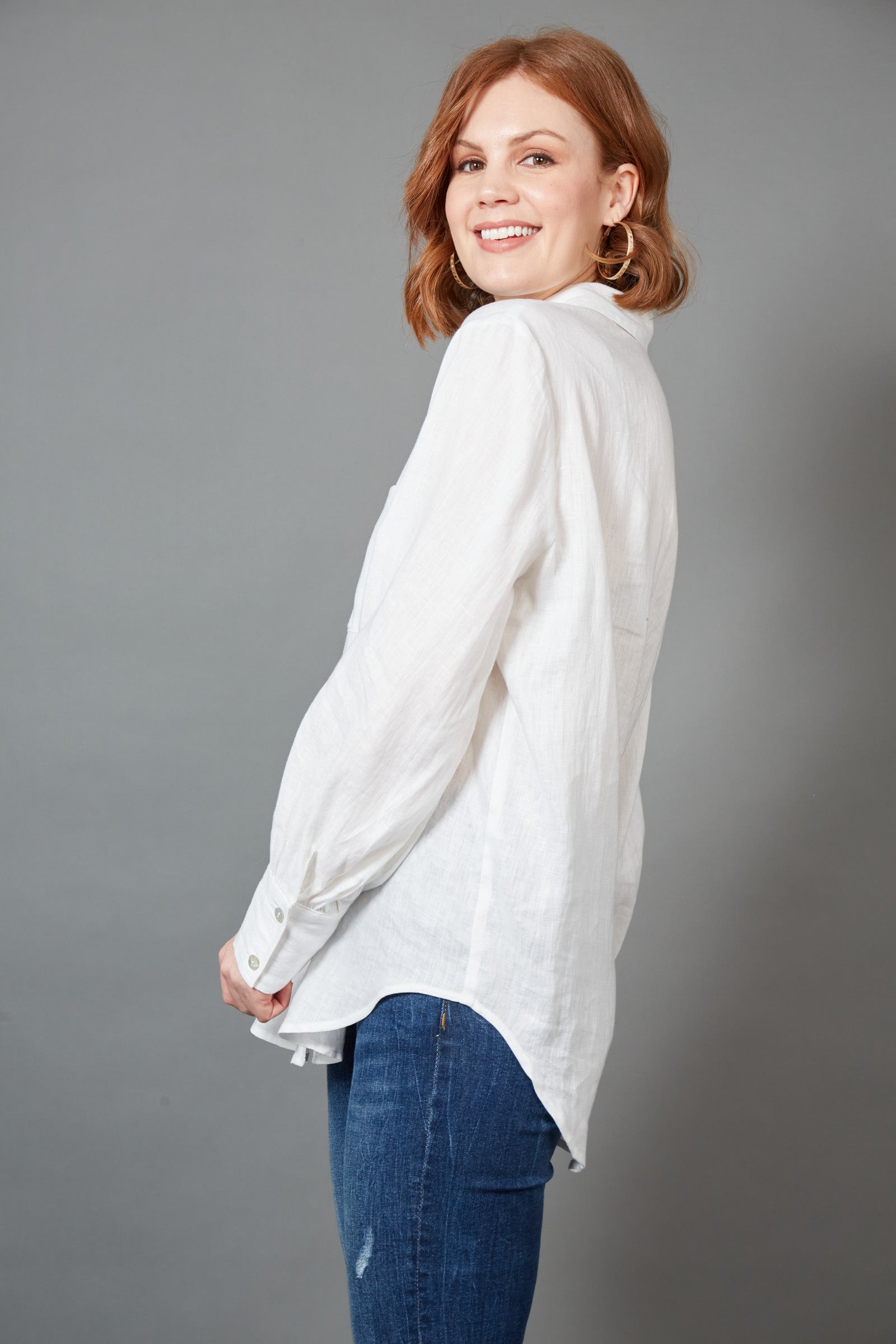 Studio Linen Shirt | White Salt