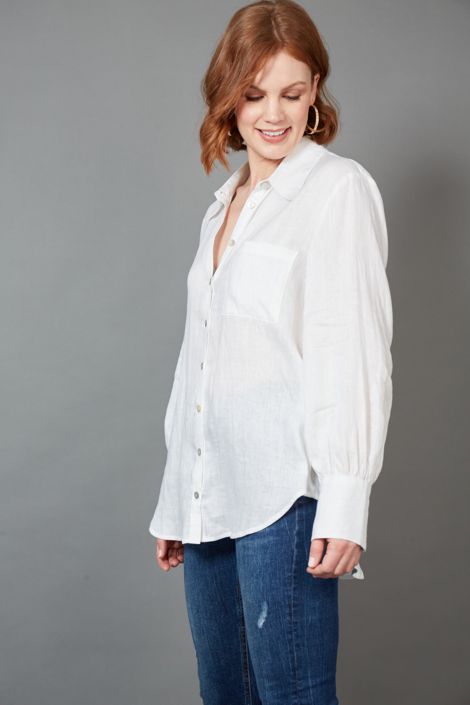 Studio Linen Shirt | White Salt