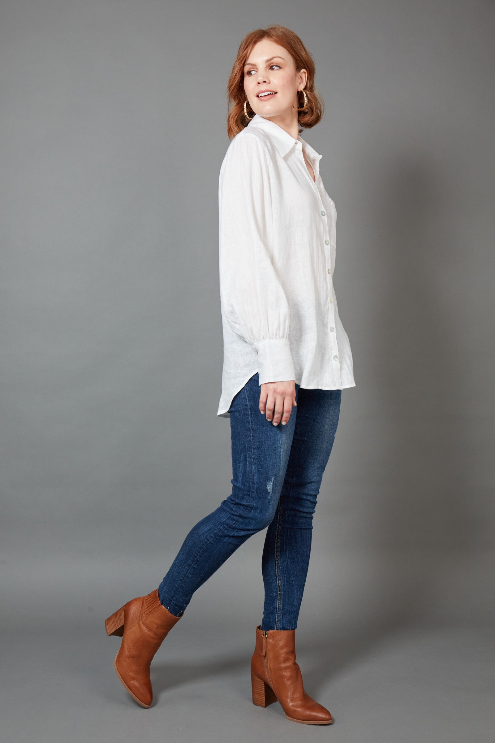 Studio Linen Shirt | White Salt