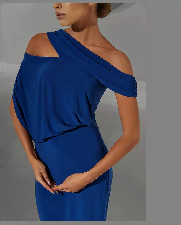 Stunning Blue/Black One-Shoulder Practice Dress - 2304