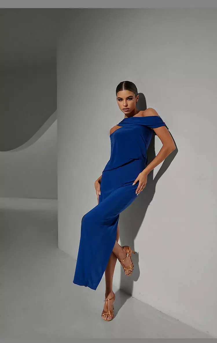 Stunning Blue/Black One-Shoulder Practice Dress - 2304