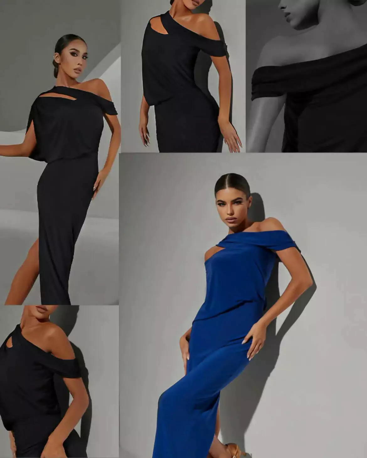 Stunning Blue/Black One-Shoulder Practice Dress - 2304