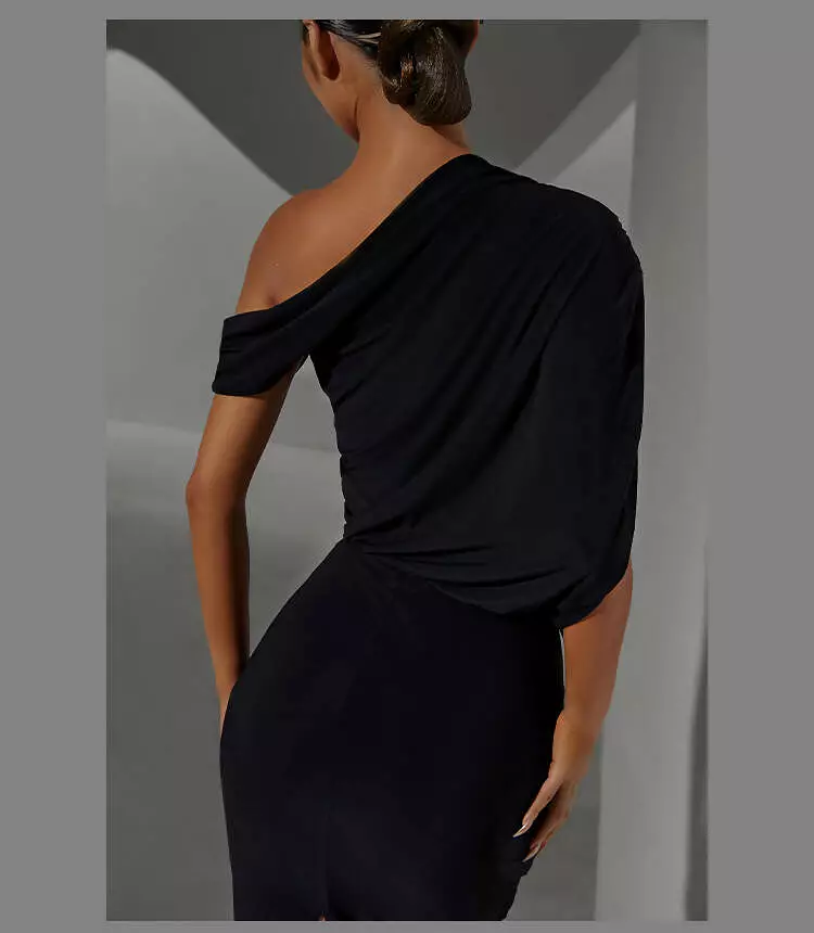 Stunning Blue/Black One-Shoulder Practice Dress - 2304