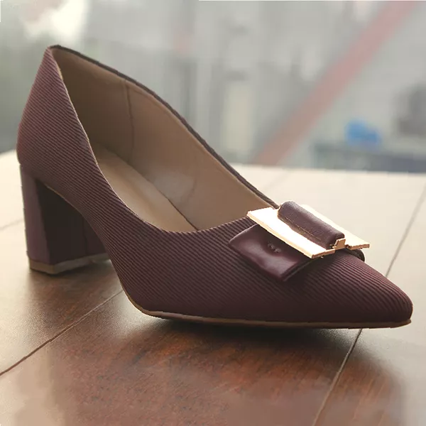 Stylish pumps with block heels for women.